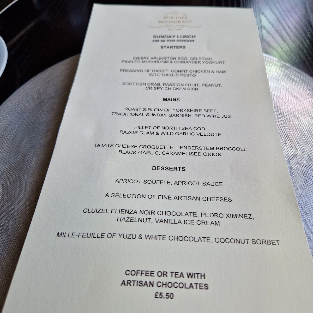 Menu The Box Tree Restaurant-5